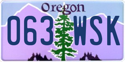 OR license plate 063WSK