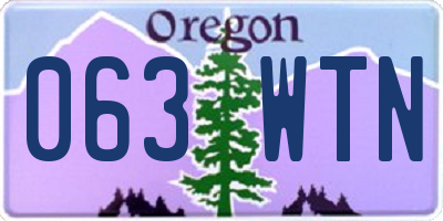 OR license plate 063WTN
