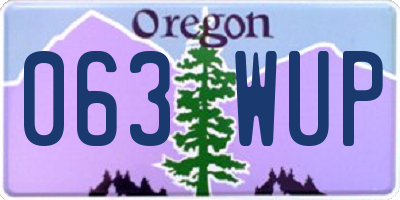 OR license plate 063WUP