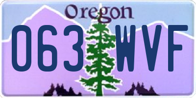 OR license plate 063WVF