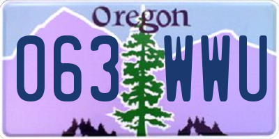 OR license plate 063WWU