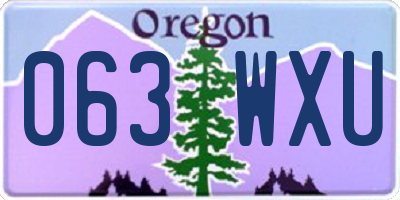 OR license plate 063WXU