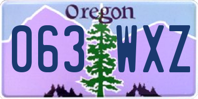 OR license plate 063WXZ