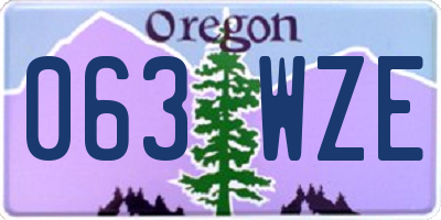 OR license plate 063WZE