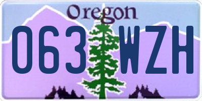 OR license plate 063WZH