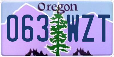 OR license plate 063WZT