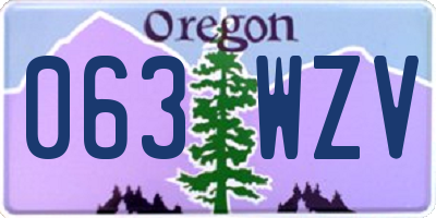 OR license plate 063WZV