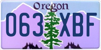 OR license plate 063XBF