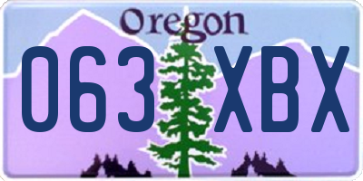 OR license plate 063XBX