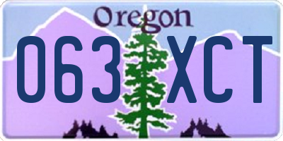 OR license plate 063XCT