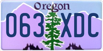 OR license plate 063XDC