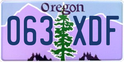 OR license plate 063XDF