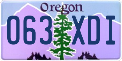 OR license plate 063XDI