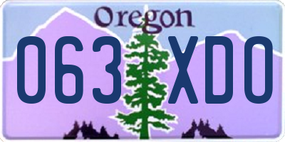 OR license plate 063XDO