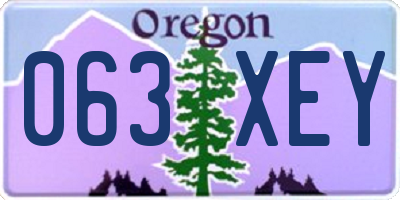 OR license plate 063XEY
