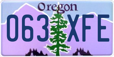 OR license plate 063XFE