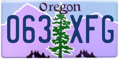 OR license plate 063XFG