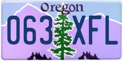 OR license plate 063XFL