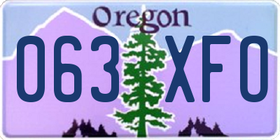 OR license plate 063XFO