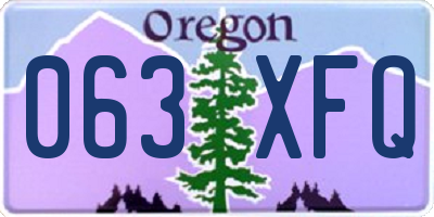 OR license plate 063XFQ