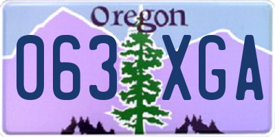 OR license plate 063XGA