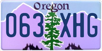 OR license plate 063XHG