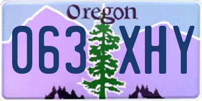OR license plate 063XHY
