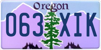 OR license plate 063XIK