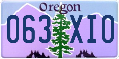 OR license plate 063XIO