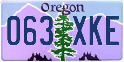 OR license plate 063XKE