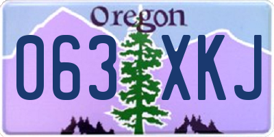 OR license plate 063XKJ