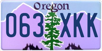 OR license plate 063XKK