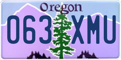 OR license plate 063XMU