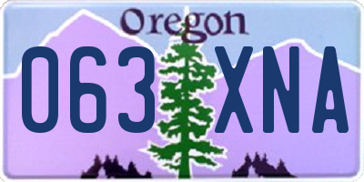 OR license plate 063XNA