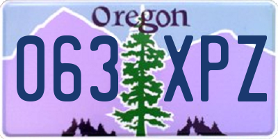 OR license plate 063XPZ