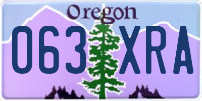 OR license plate 063XRA