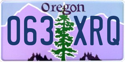OR license plate 063XRQ