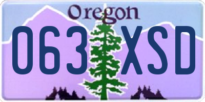 OR license plate 063XSD