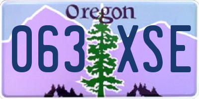 OR license plate 063XSE