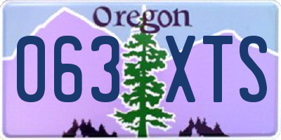 OR license plate 063XTS