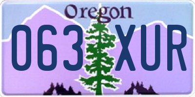 OR license plate 063XUR