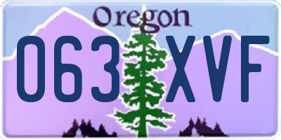 OR license plate 063XVF