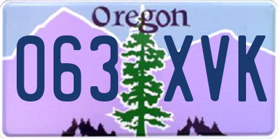 OR license plate 063XVK
