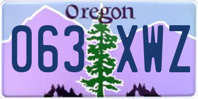 OR license plate 063XWZ
