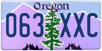 OR license plate 063XXC
