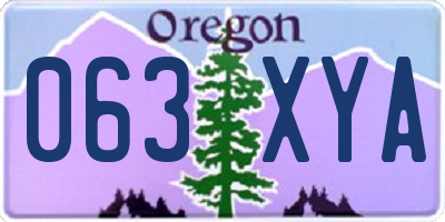 OR license plate 063XYA