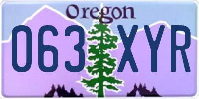 OR license plate 063XYR