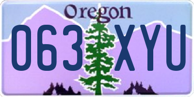 OR license plate 063XYU