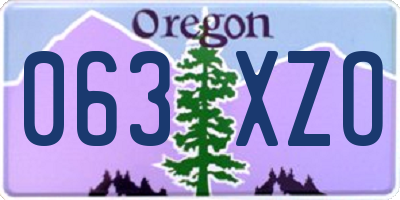 OR license plate 063XZO