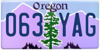 OR license plate 063YAG